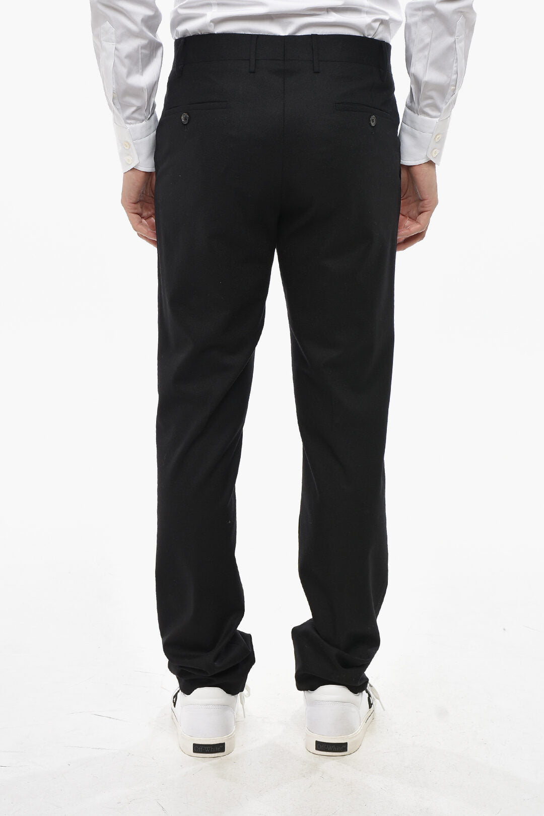 Corneliani 3500~Virgin Wool Blend Trousers SPORTSWEAR with Belt Loops, view 2