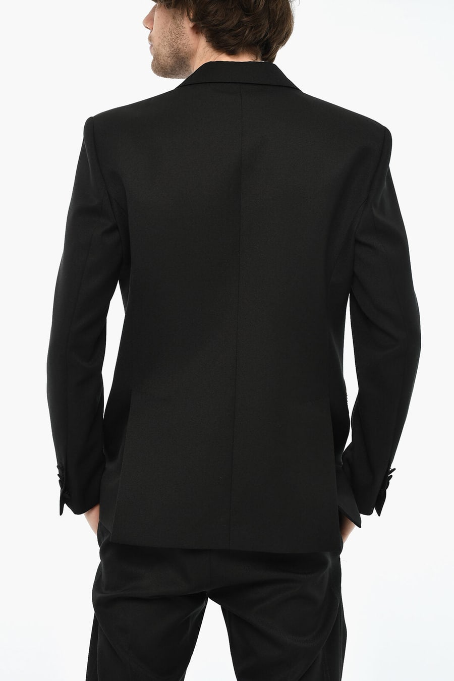 Dsquared2 3500~Virgin Wool-Blend Double-Breasted Jacket with Sequins, view 2