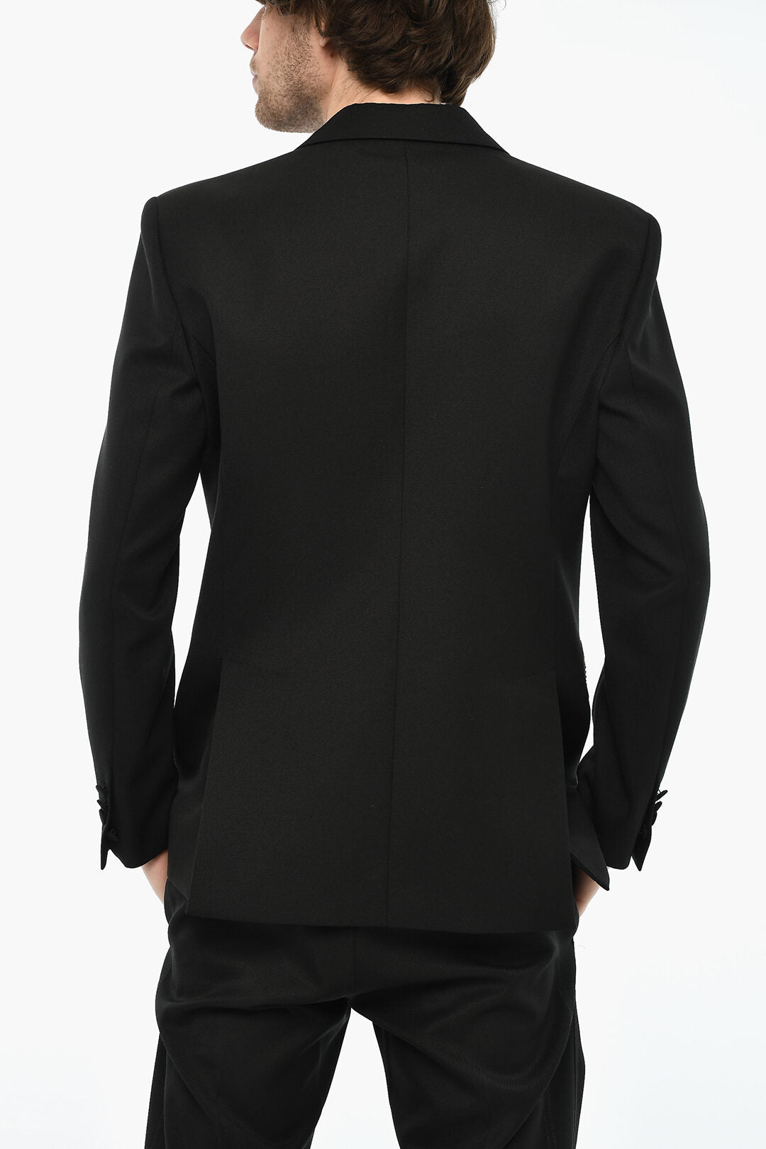 Dsquared2 3500~Virgin Wool-Blend Double-Breasted Jacket with Sequins, view 2