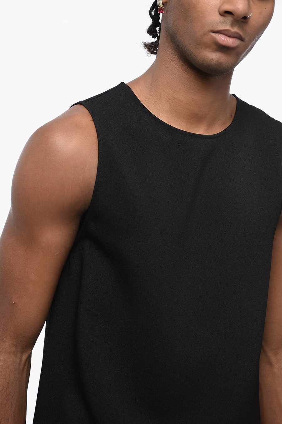 Jil Sander 3500~Viscose Tank Top with Back Zip, view 3