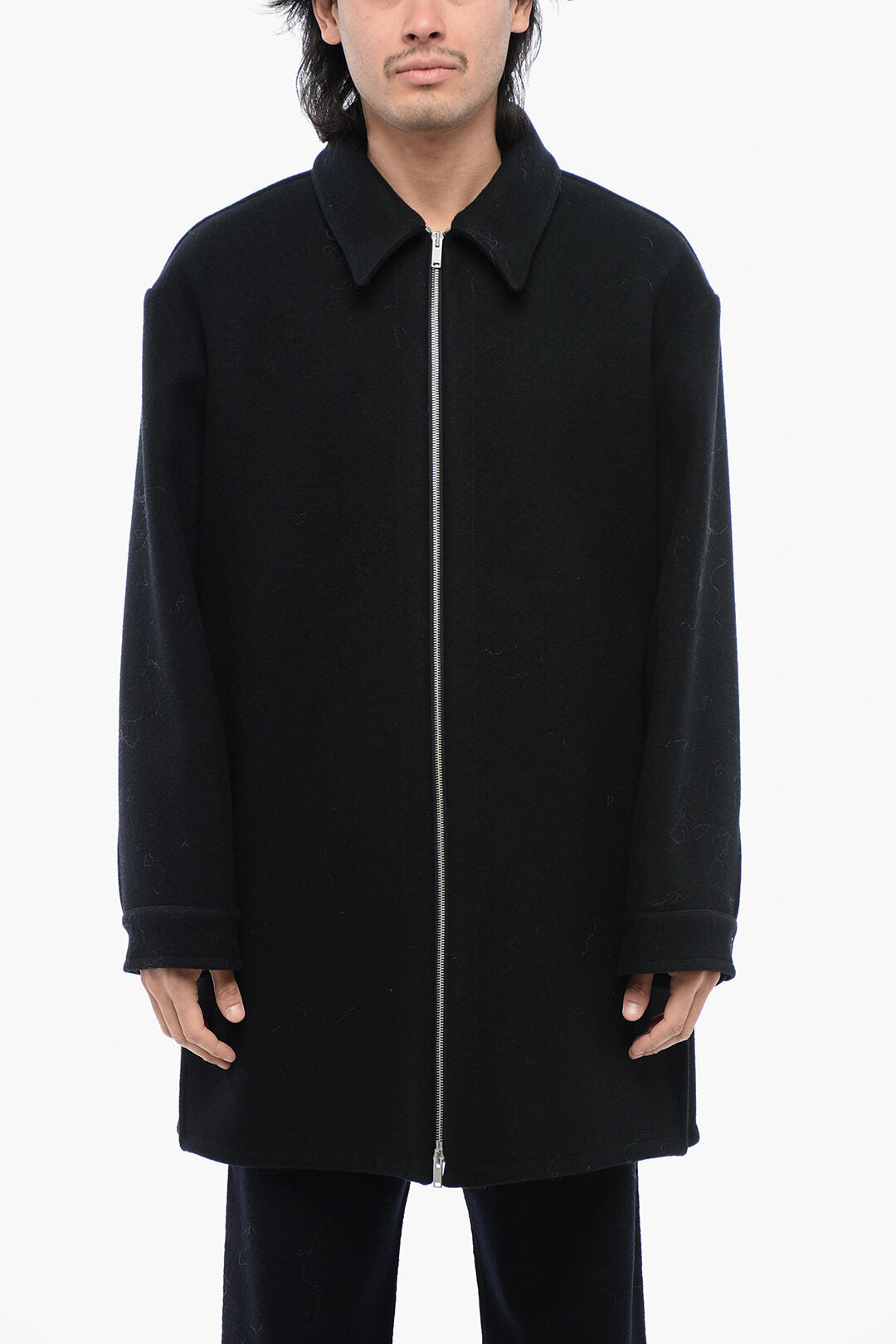 Jil Sander 3500~Wool Coat With Zip Closure