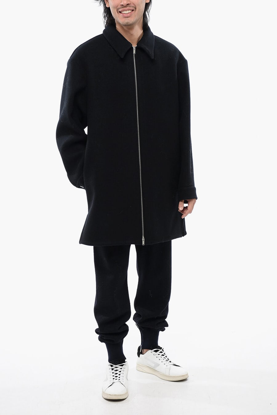 Jil Sander 3500~Wool Coat With Zip Closure, view 4