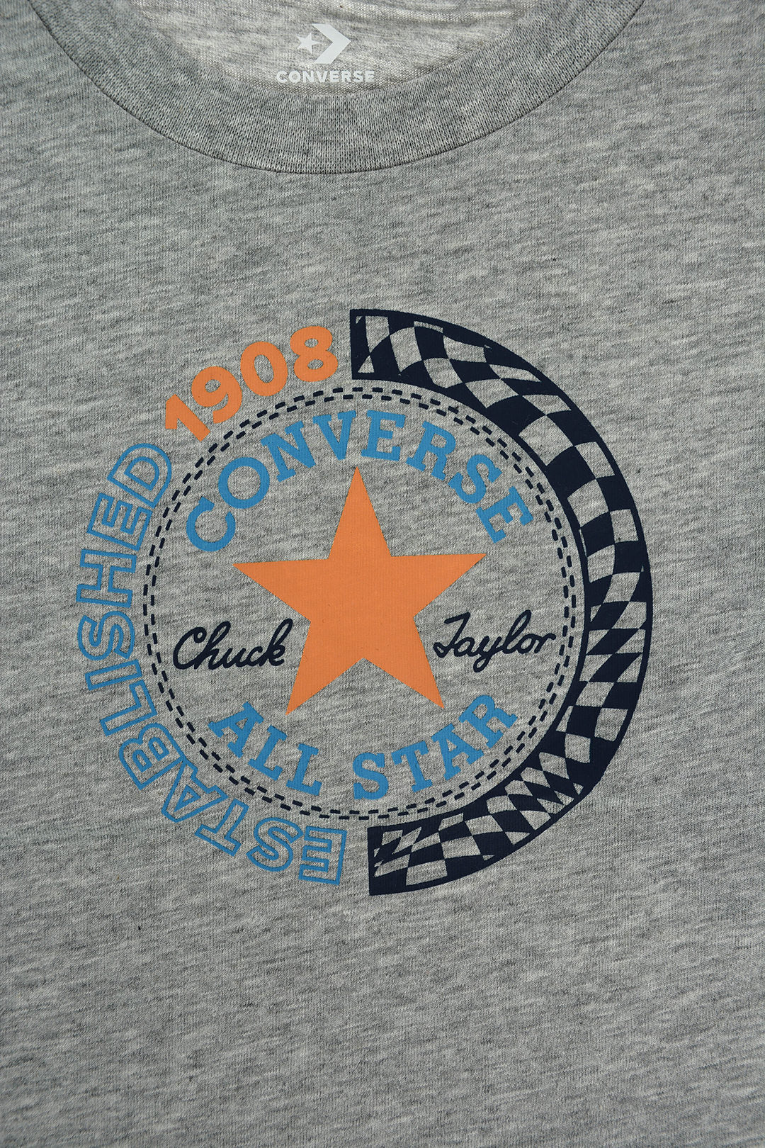 Converse KIDS 0470~ALL STAR CHUCK TAYLOR Crewneck T-Shirt With Front Print, view 2