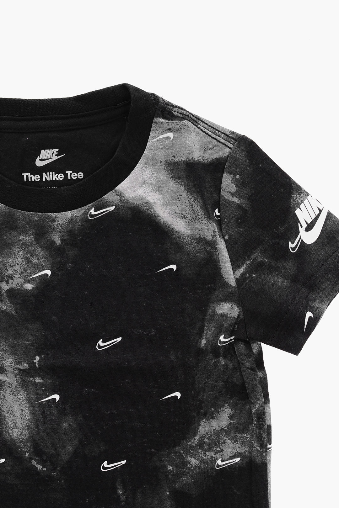 Nike KIDS 0470~Crewneck T-Shirt SWOOSH Acid Wash Effect with All-Over Monogram Print, view 2