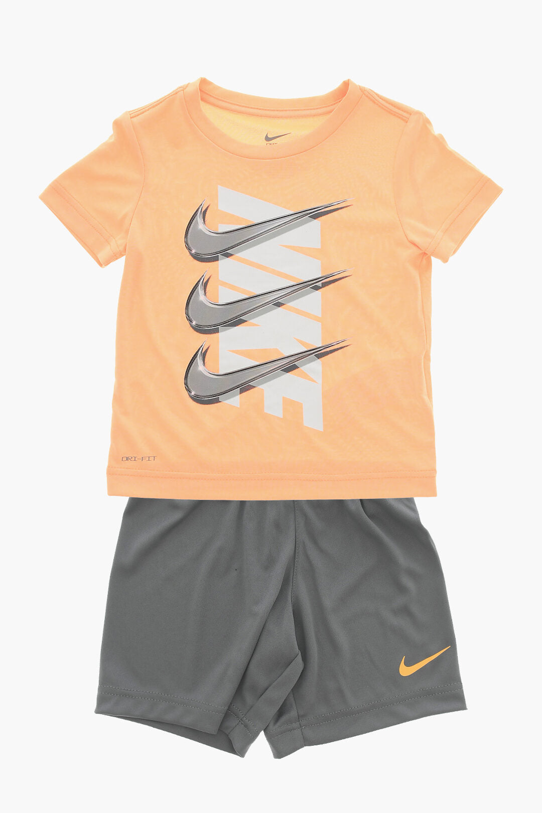 Nike KIDS 0470~Dri-Fit T-Shirt and Shorts Set with Printed Logo