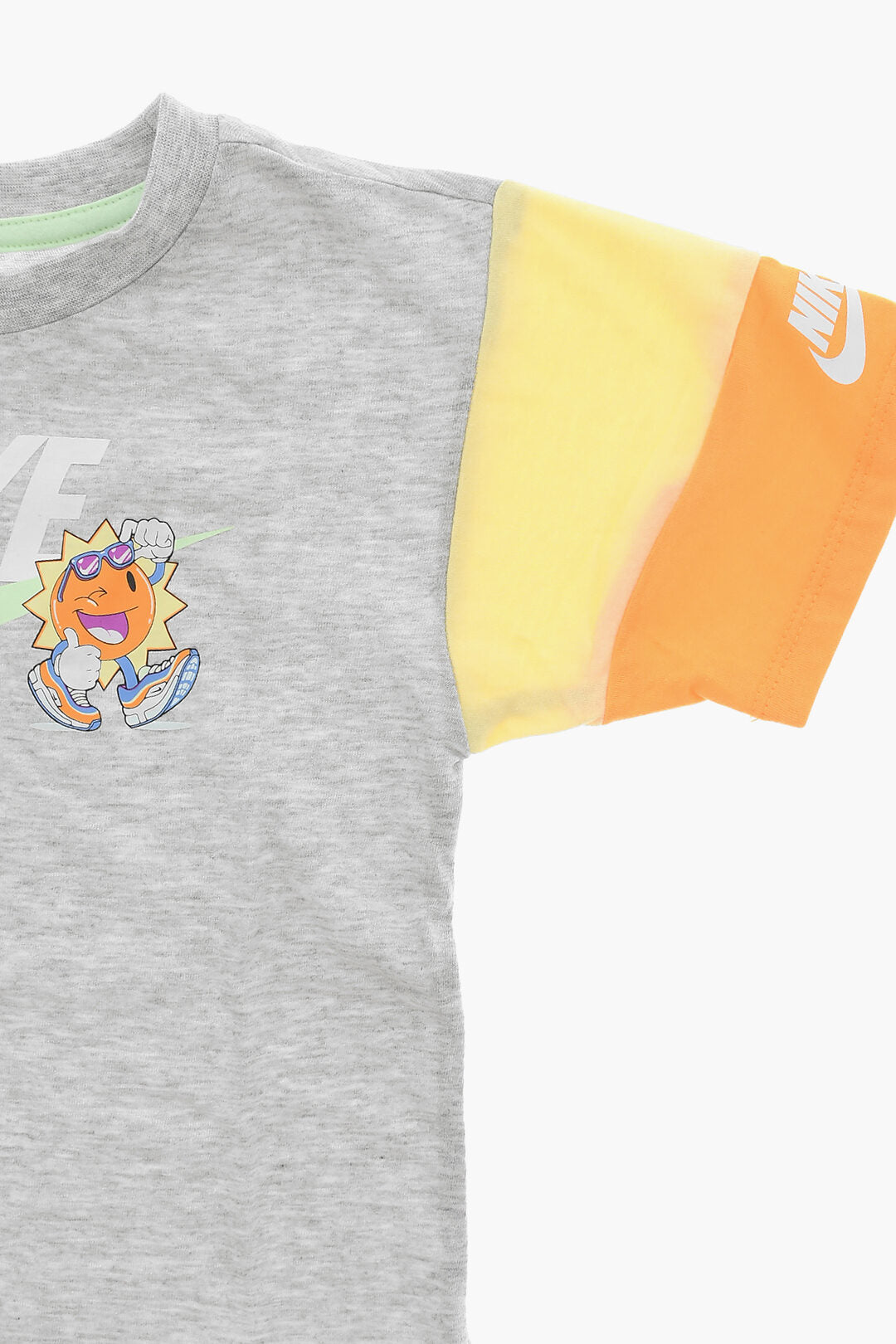 Nike KIDS 0470~Two-Tone Crewneck T-Shirt with Logo Print, view 2