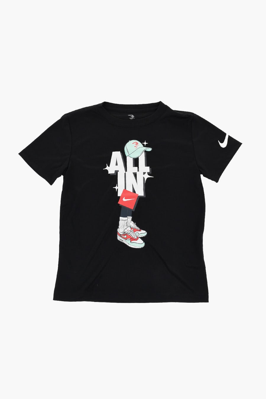 Nike KIDS 0550~Set Crewneck T-Shirt GRAFF LOCK UP and Mesh Shorts, view 2