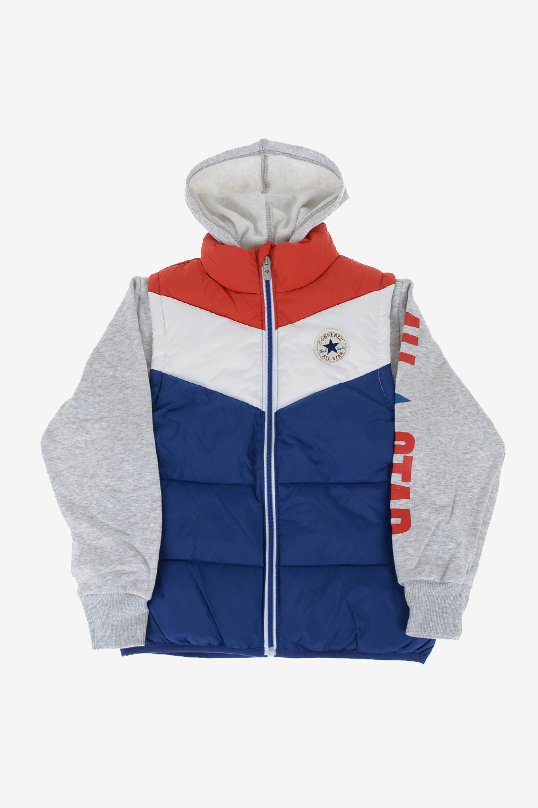 Converse KIDS 1250~Puffer Jacket with Sweatshirt Sleeves