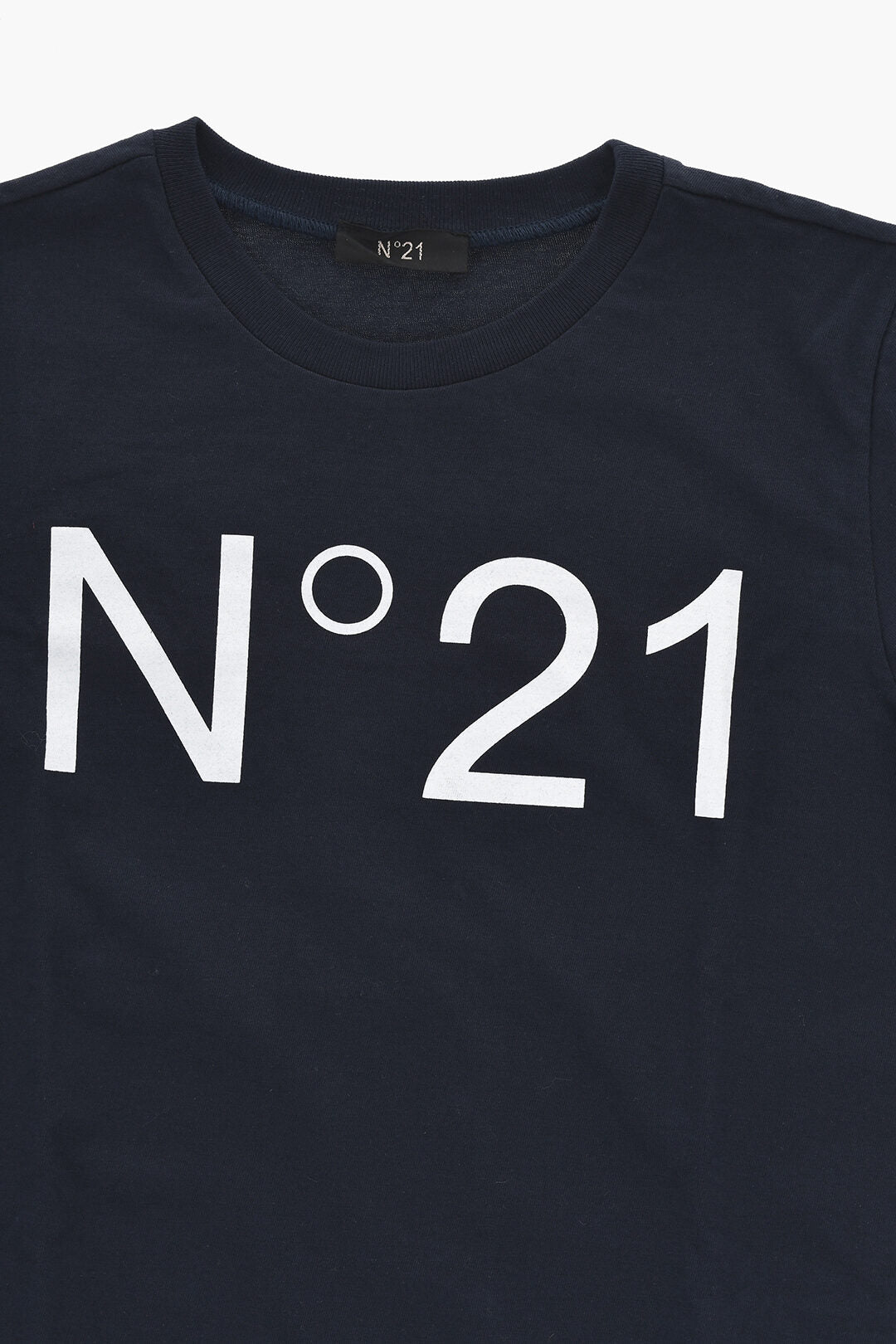 N.21 Kids 2405~Cotton Crewneck T-Shirt with Printed Logo, view 2