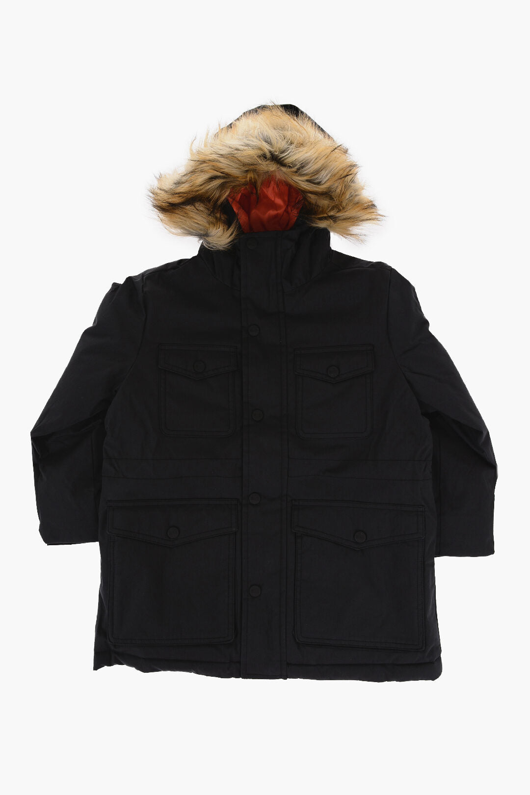 Diesel Kids 2405~Padded Utility Jacket with Faux Fur