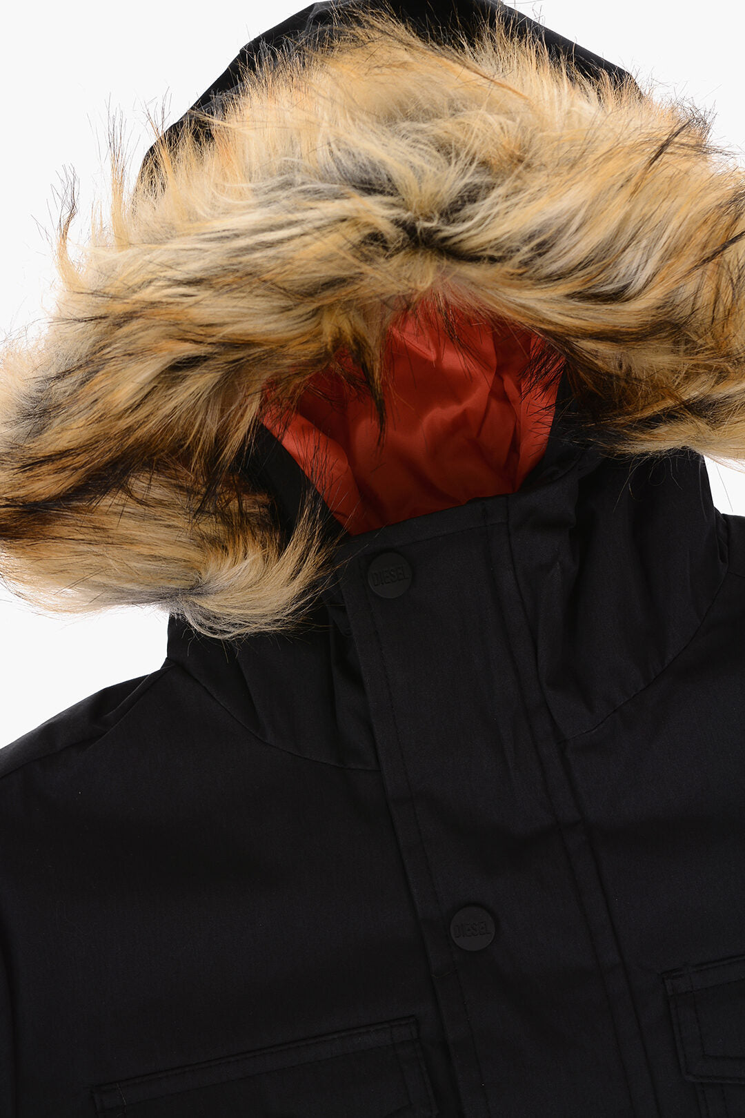 Diesel Kids 2405~Padded Utility Jacket with Faux Fur, view 2