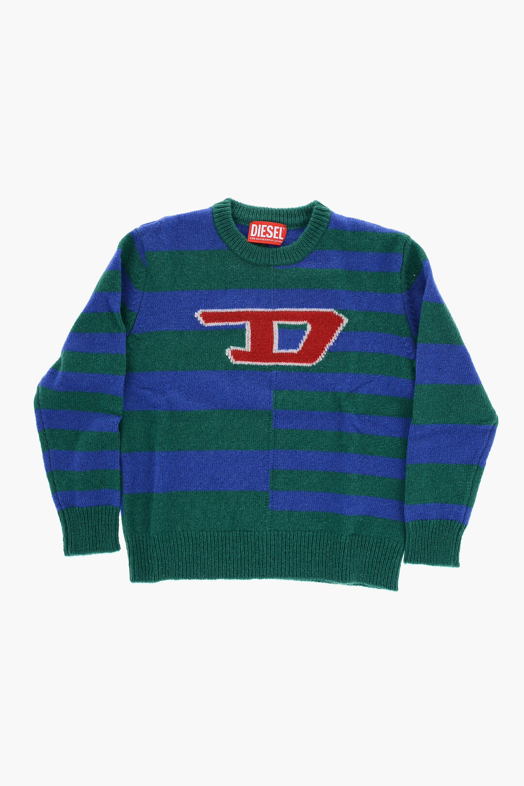 Diesel Kids 2405~Striped Wool-Blend Crewneck Sweater KEMPLY