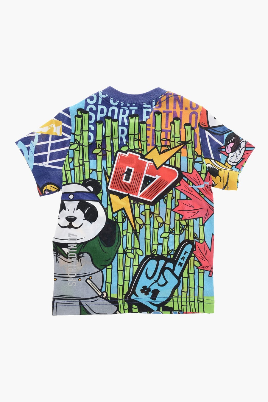 Dsquared2 Kids 3250~Cotton Crewneck T-Shirt GRAFFITI, view 3