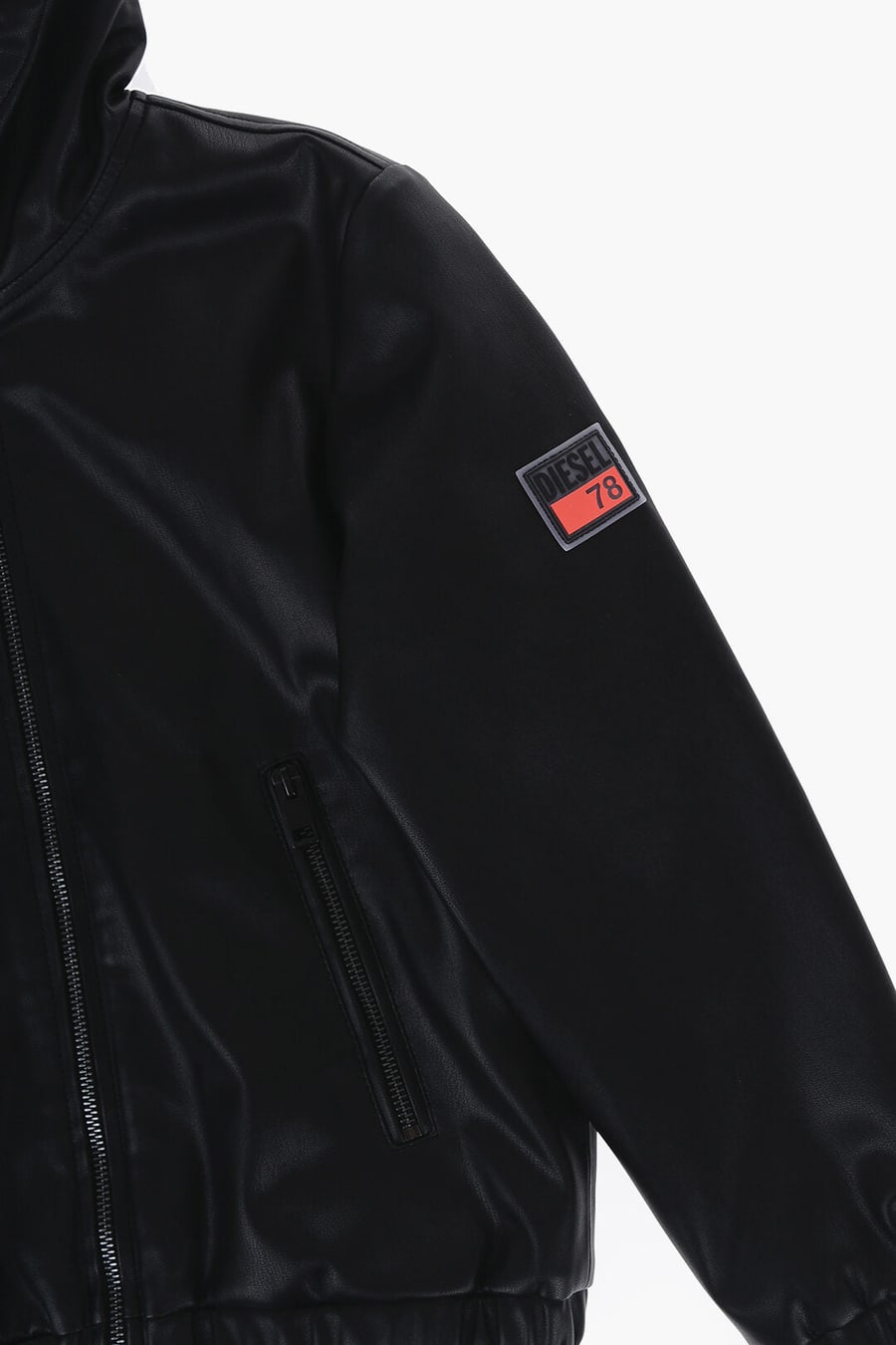 Diesel Kids 3500~Leather-Effect Bomber Jacket JBUK with Logo, view 2