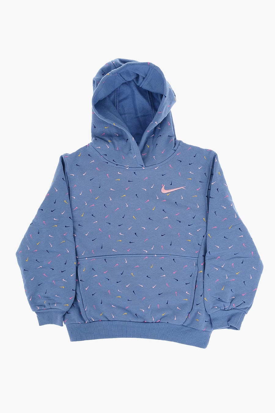 Nike KIDS 0405~Cotton Fleece Hoodie with All-Over Multicolor Logo