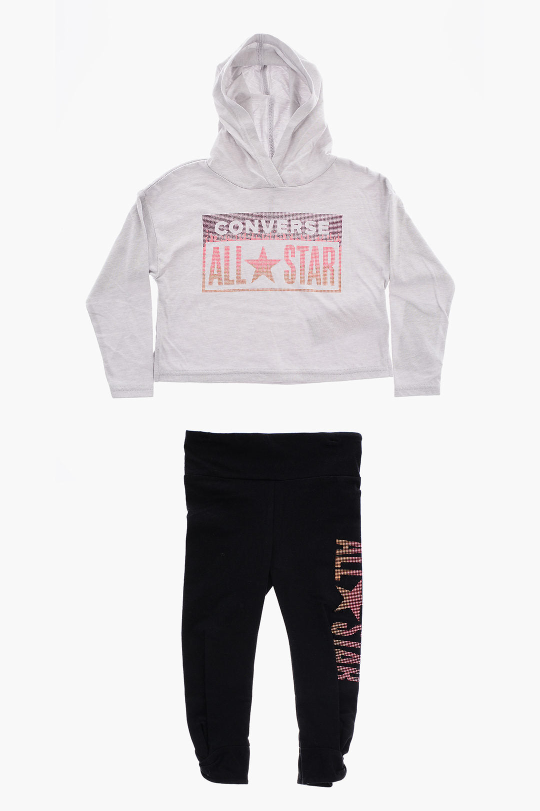 Converse KIDS 0470~ALL STAR Leggings And Lightweight Sweatshirt Set With Logo In Strass