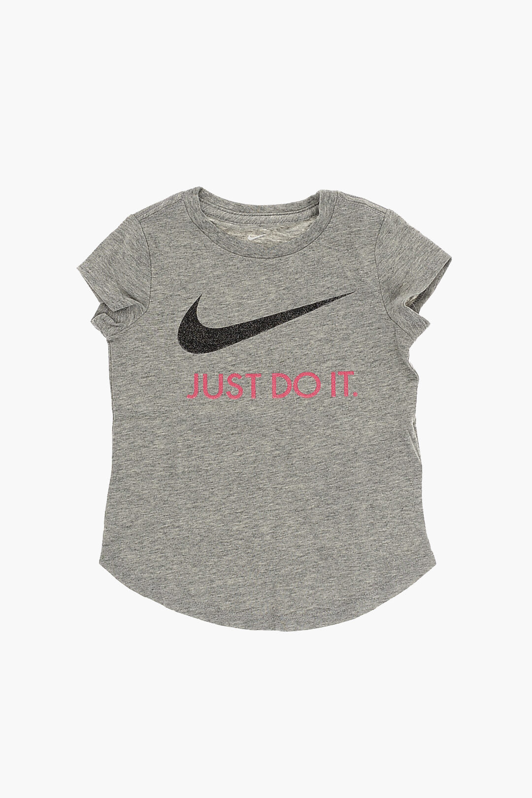 Nike KIDS 0470~Crewneck T-Shirt with Glitter Logo