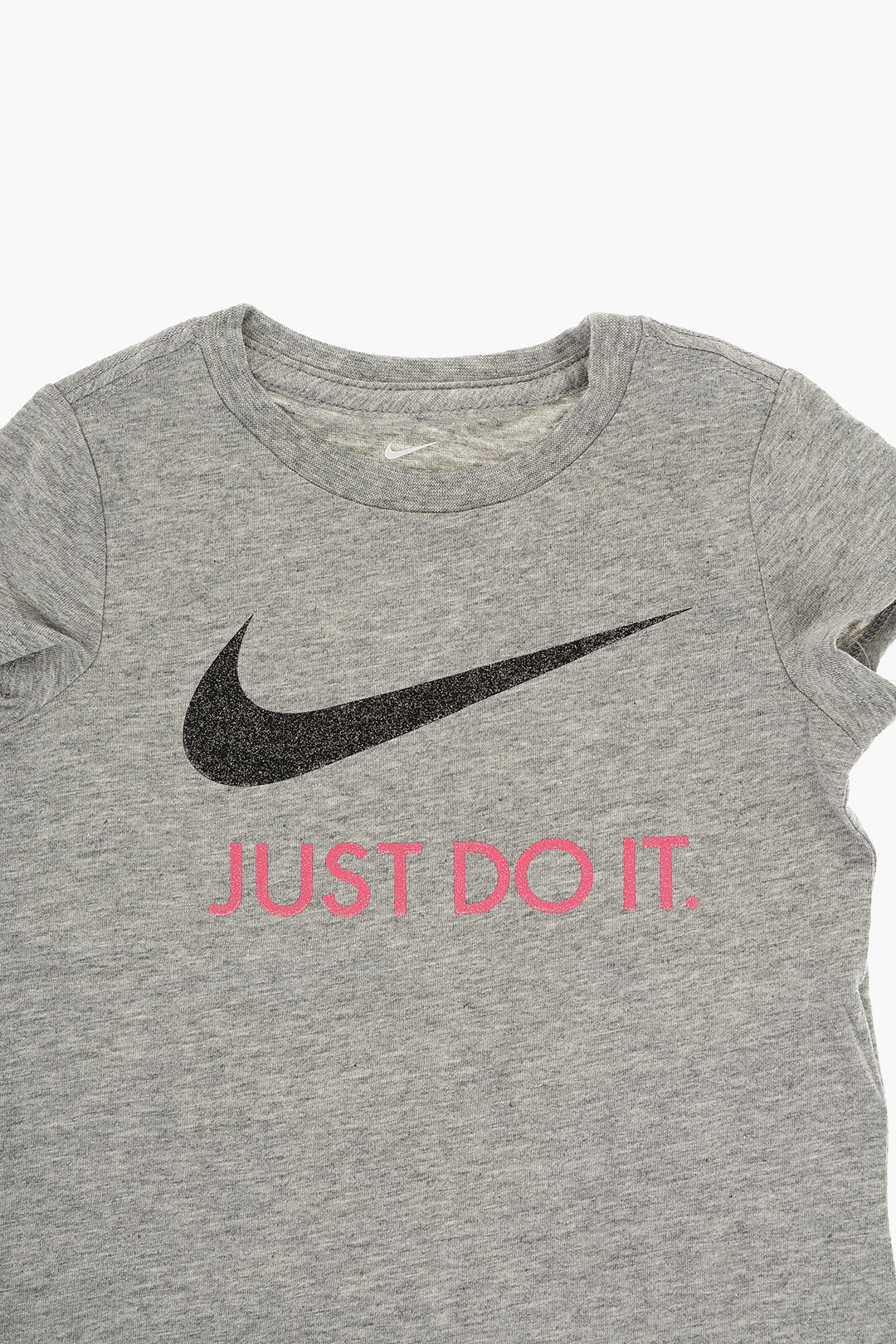 Nike KIDS 0470~Crewneck T-Shirt with Glitter Logo, view 2