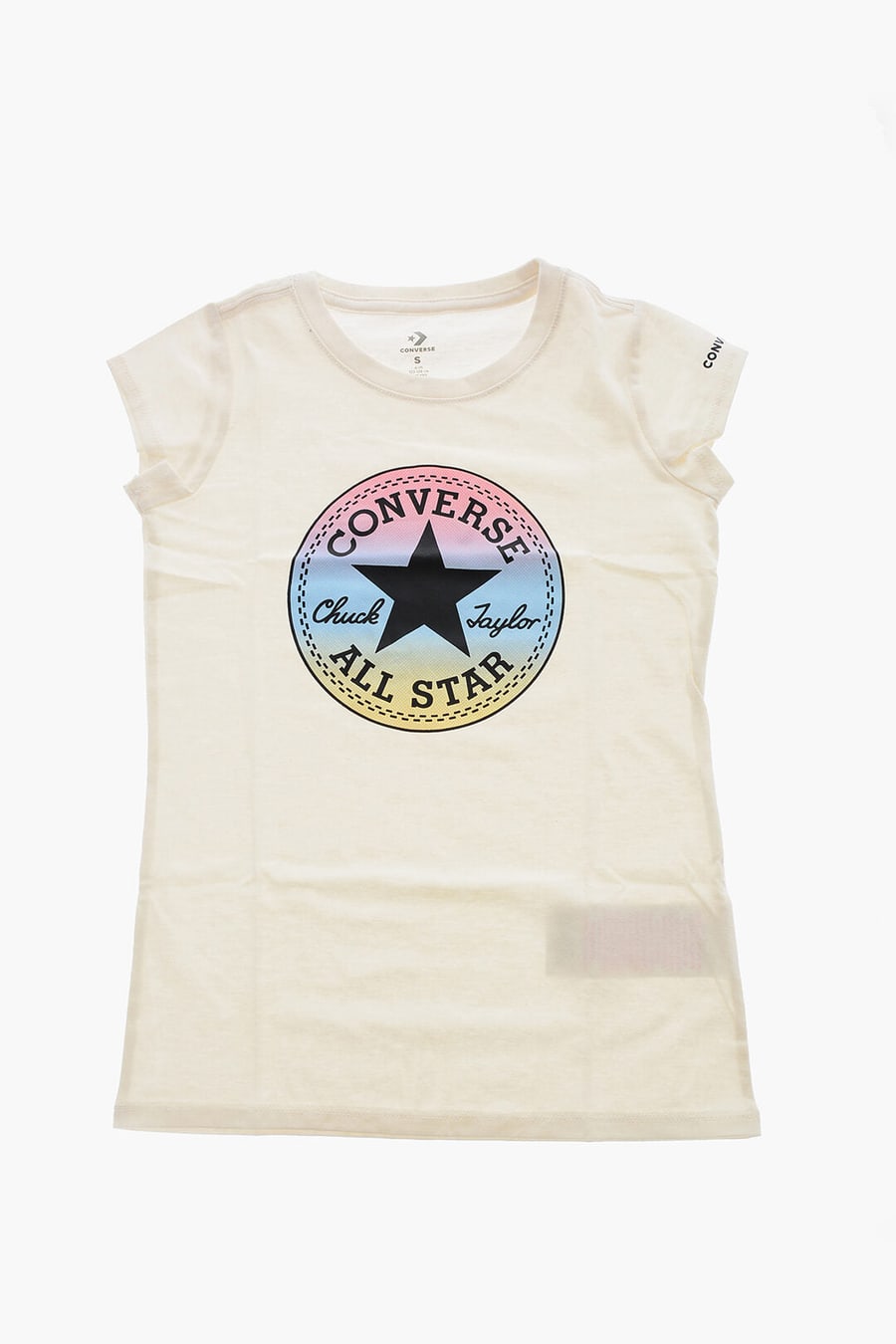 Converse KIDS 0500~ALL STAR CHUCK TAYLOR Crewneck T-Shirt with Faded Logo Print