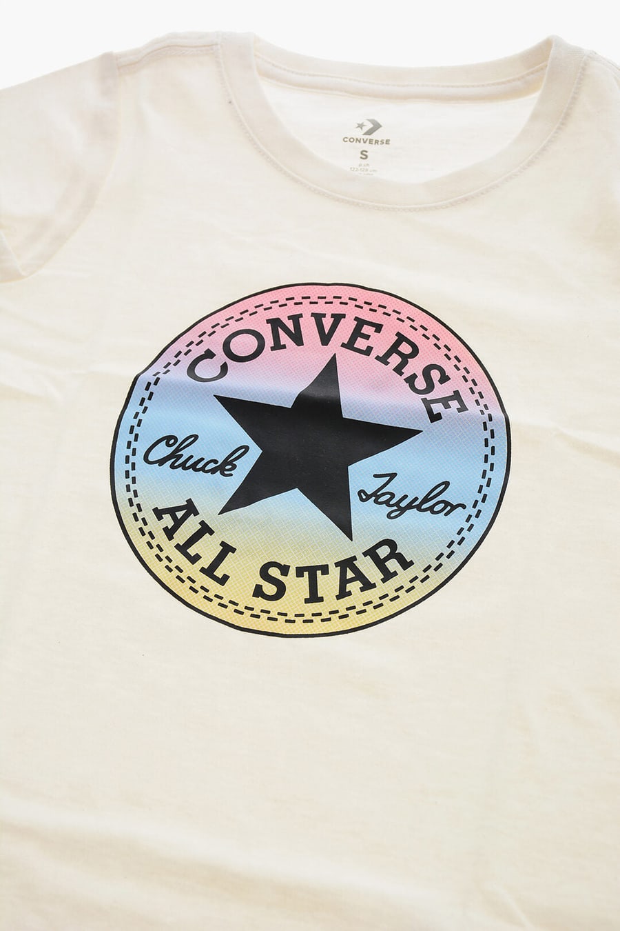 Converse KIDS 0500~ALL STAR CHUCK TAYLOR Crewneck T-Shirt with Faded Logo Print, view 2