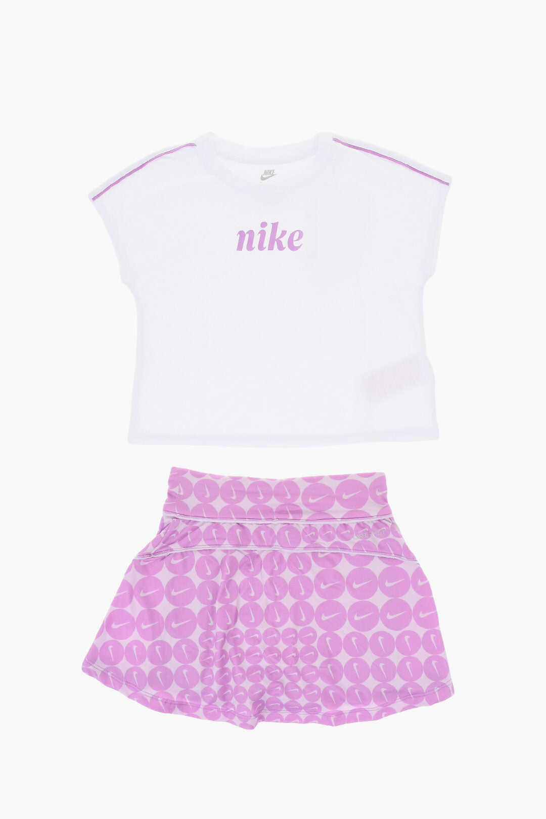 Nike KIDS 0550~Set Crewneck T-Shirt And Skirt SCOOTER With All-Over Logo