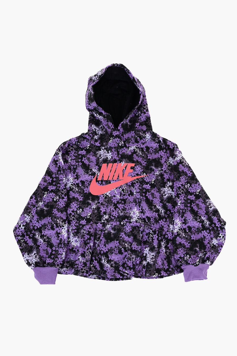 Nike KIDS 0550~Set Floral Print Acid-Wash Hoodie and Leggings, view 5