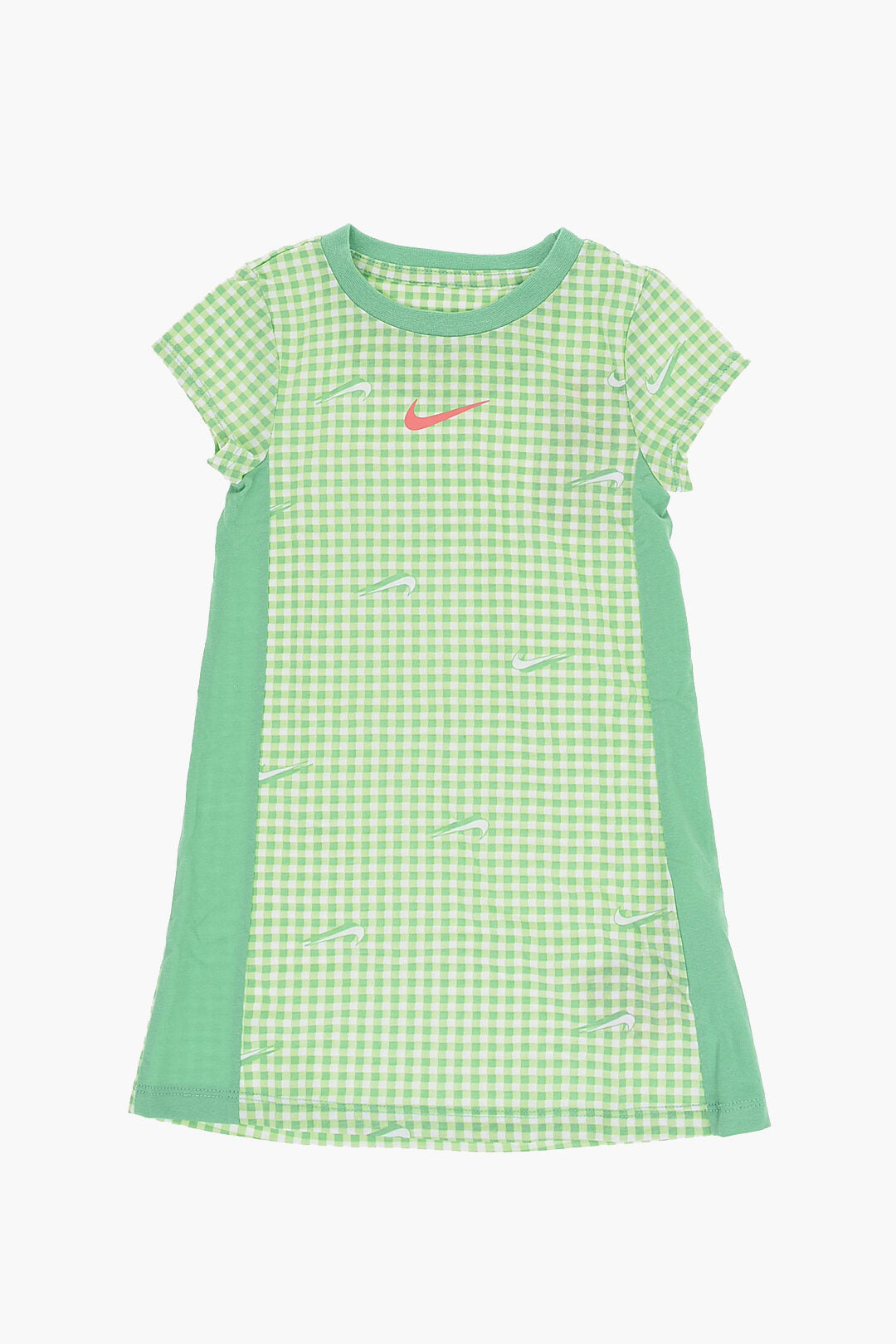 Nike KIDS 0850~Checked Tee Dress with All-Over Logo