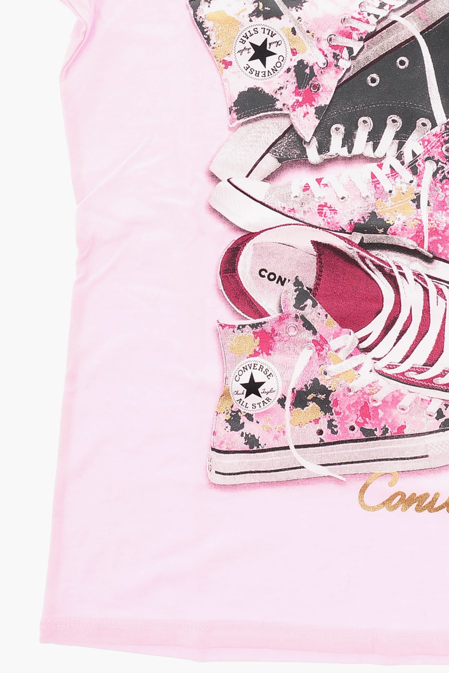 Converse KIDS 1050~ALL STAR CHUCK TAYLOR Crewneck T-Shirt with Front Sneakers Print, view 2