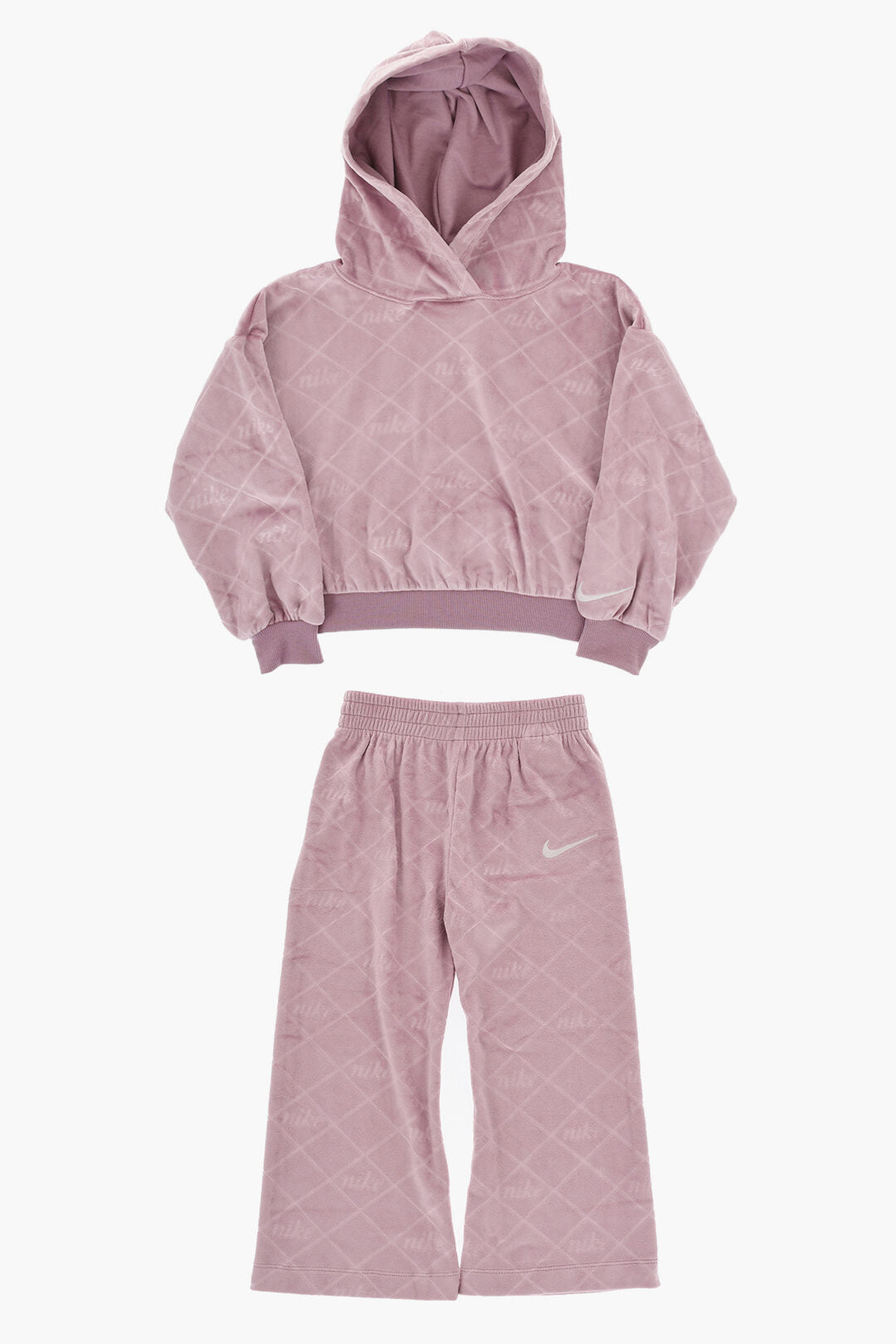 Nike KIDS 1050~Velour Hoodie And Pants Set with All-Over Logo