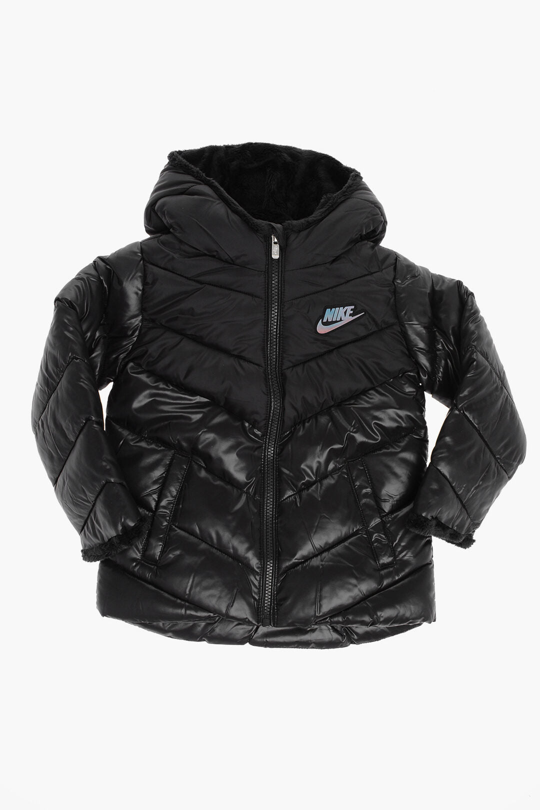 Nike KIDS 1500~Solid Padded Jacket with Faux Fur Lining in the Hood
