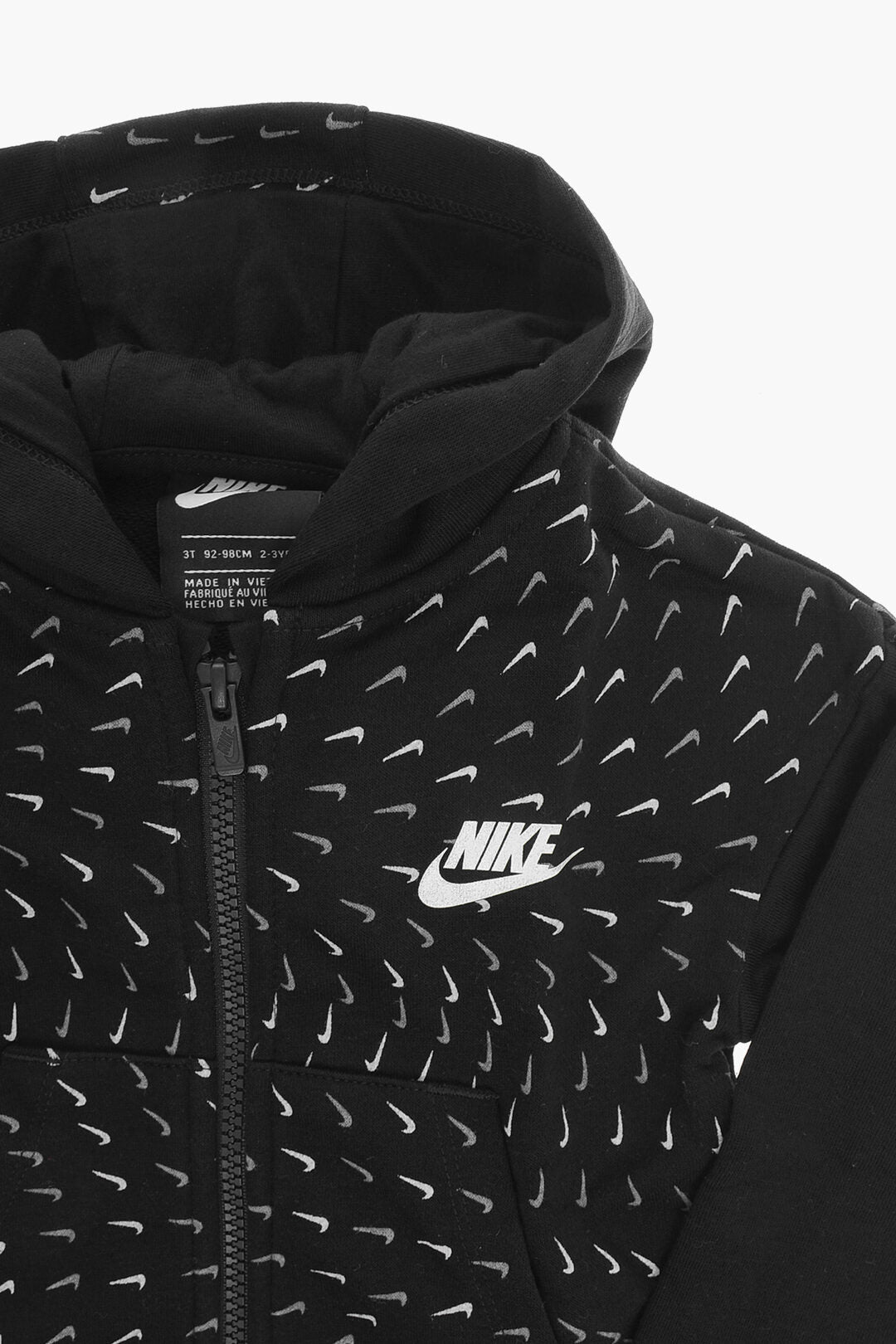 Nike KIDS 1500~Zip-Up Sweatshirt with All-Over Logo Print, view 2