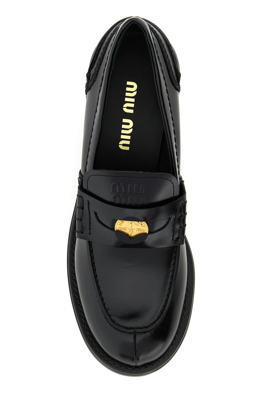 Miu Miu Mocassini in pelle nera, view 4