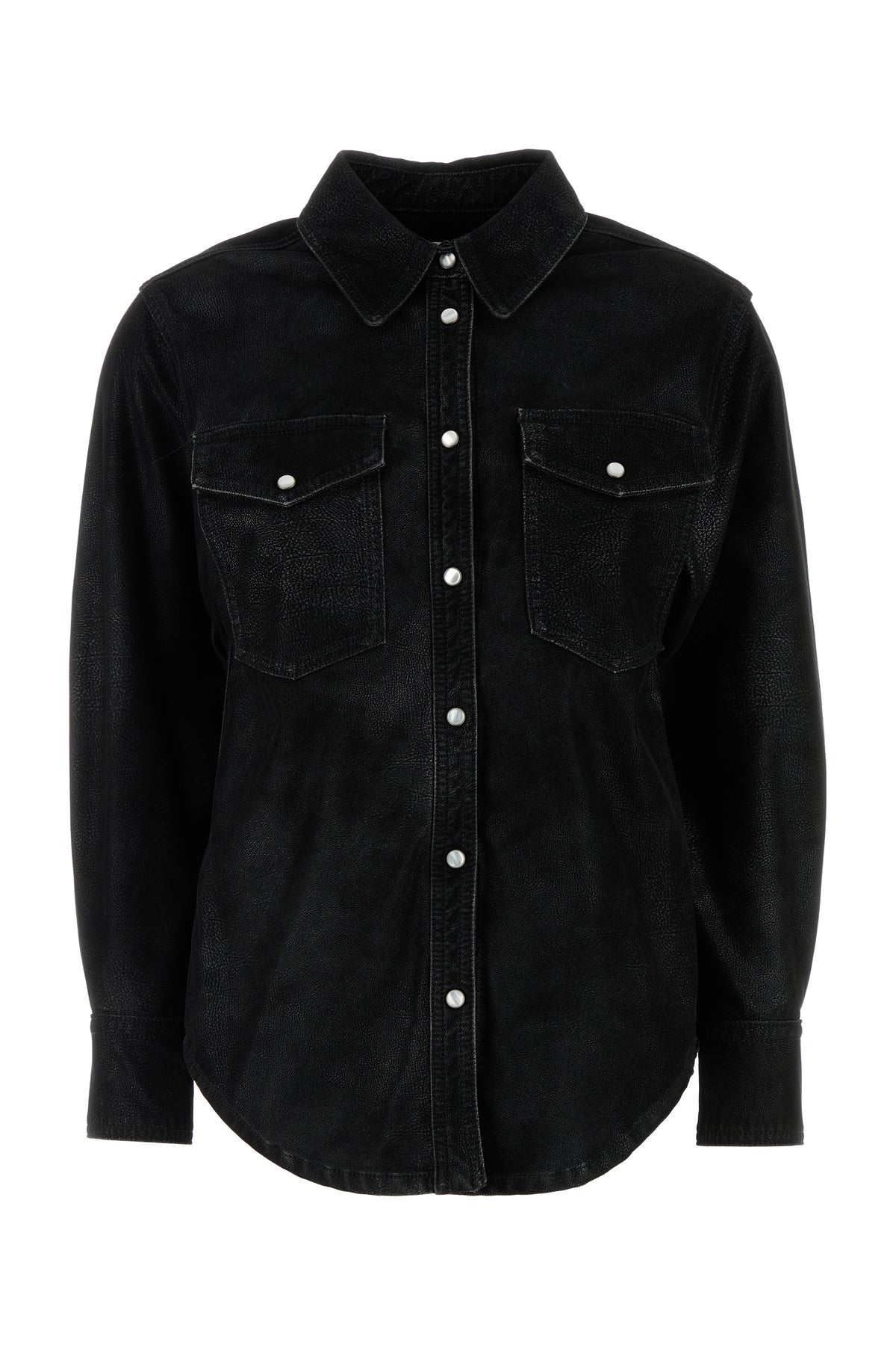 ISABEL MARANT ETOILE Camicia Karima in similpelle nera