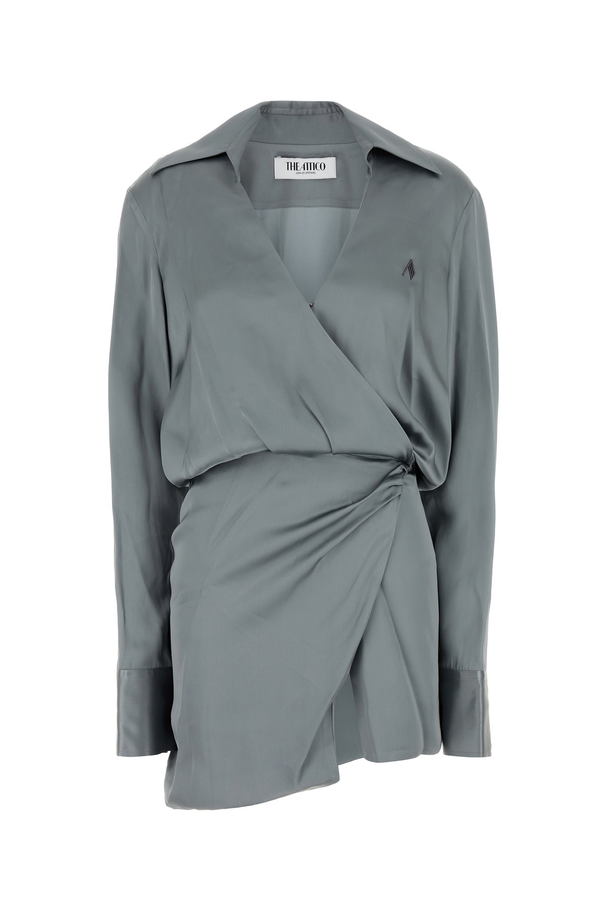 The Attico Mini abito in raso grigio