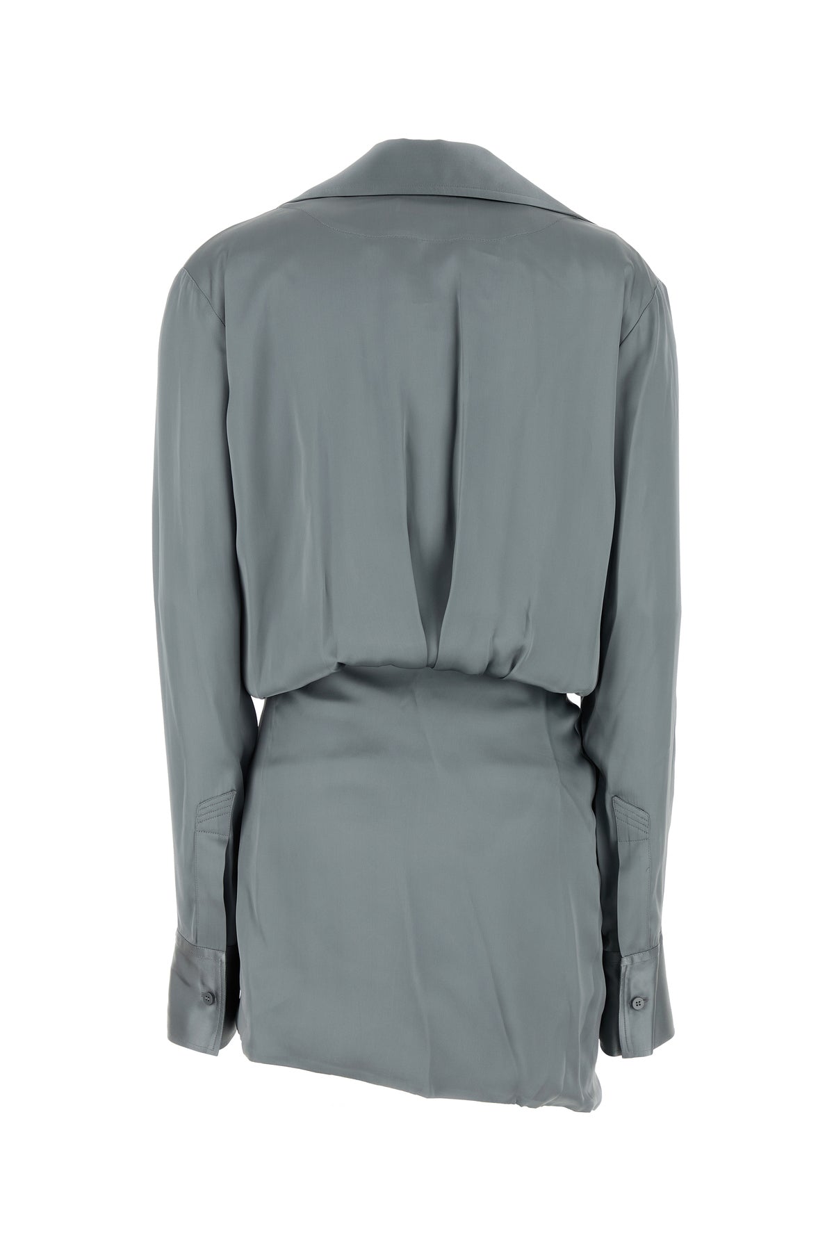 The Attico Mini abito in raso grigio, view 2