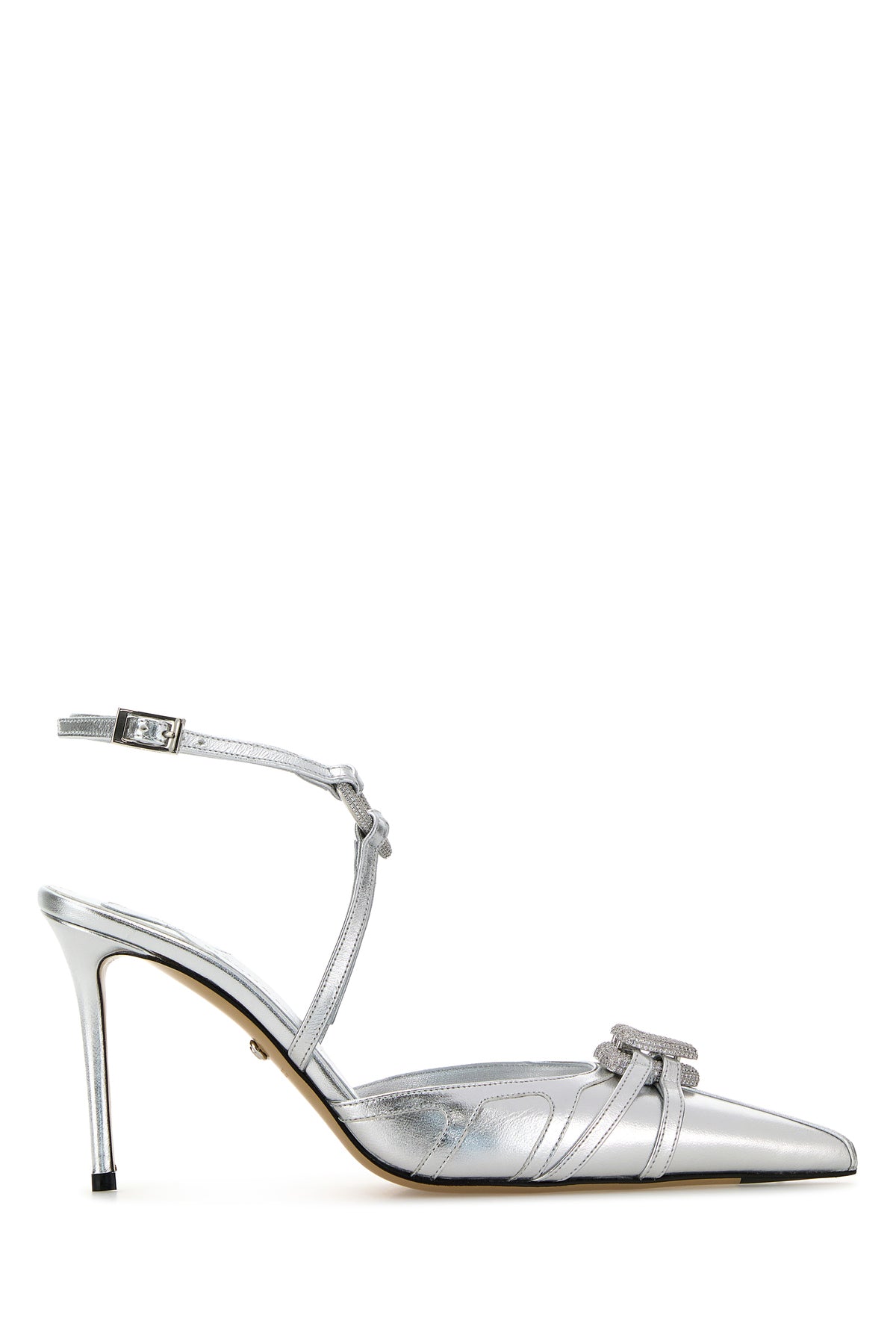 MACH&MACH Scarpe con tacco in nappa argento