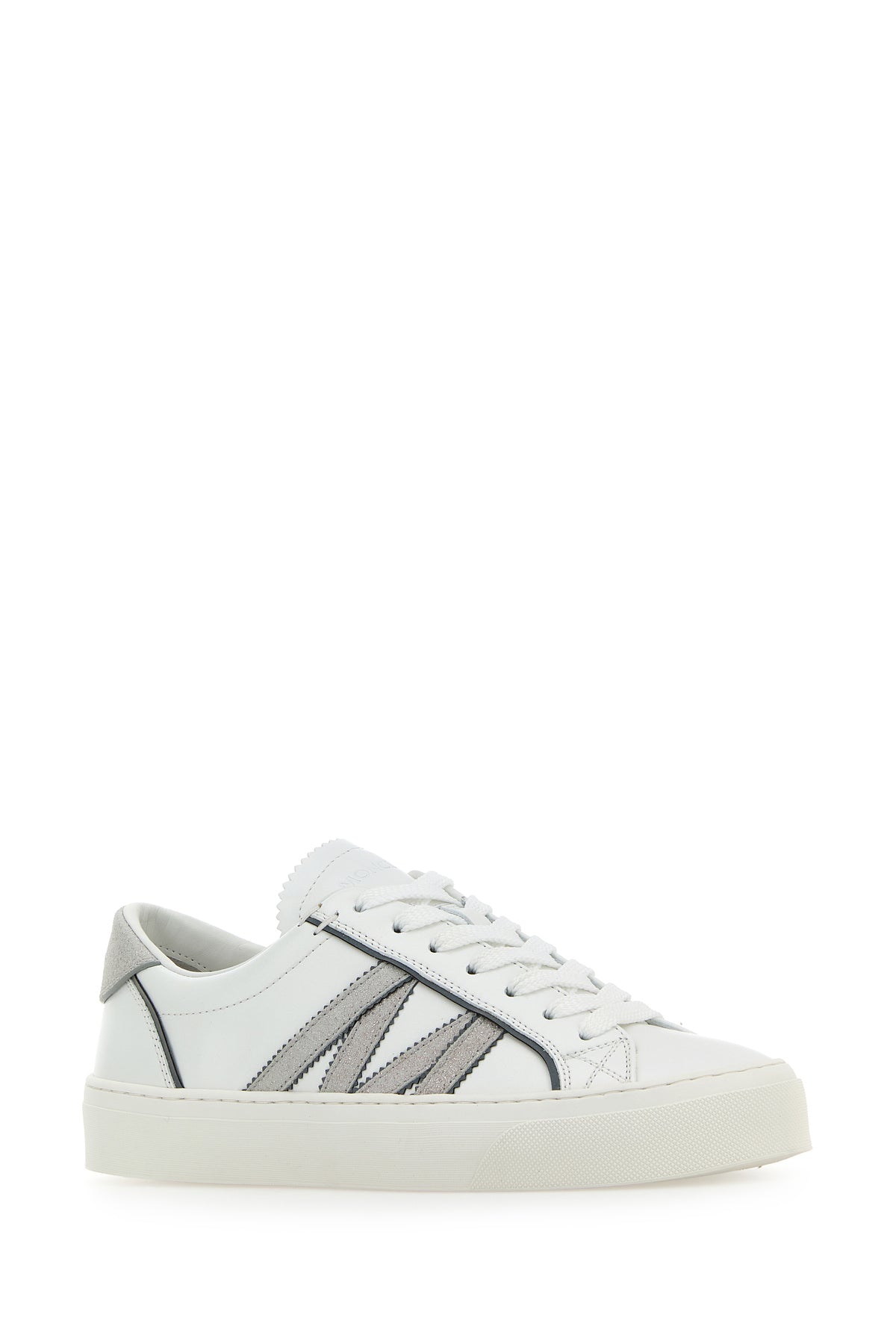 Moncler Sneakers Monaco2 in pelle bianca, view 2