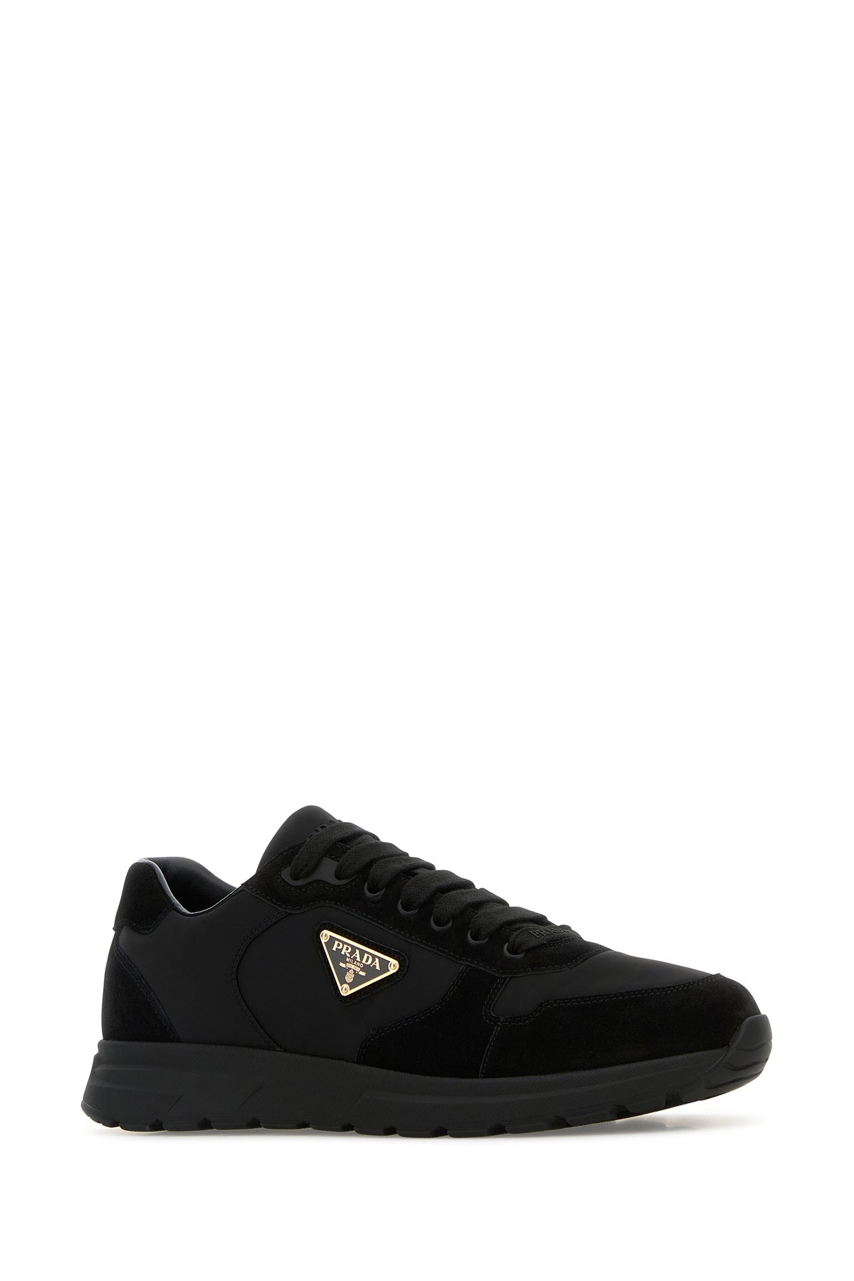 Prada Sneakers Prax nere in Re-Nylon e pelle scamosciata, view 2