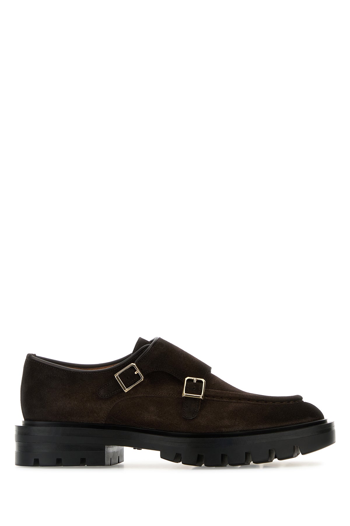 SANTONI Mocassini in pelle scamosciata marrone
