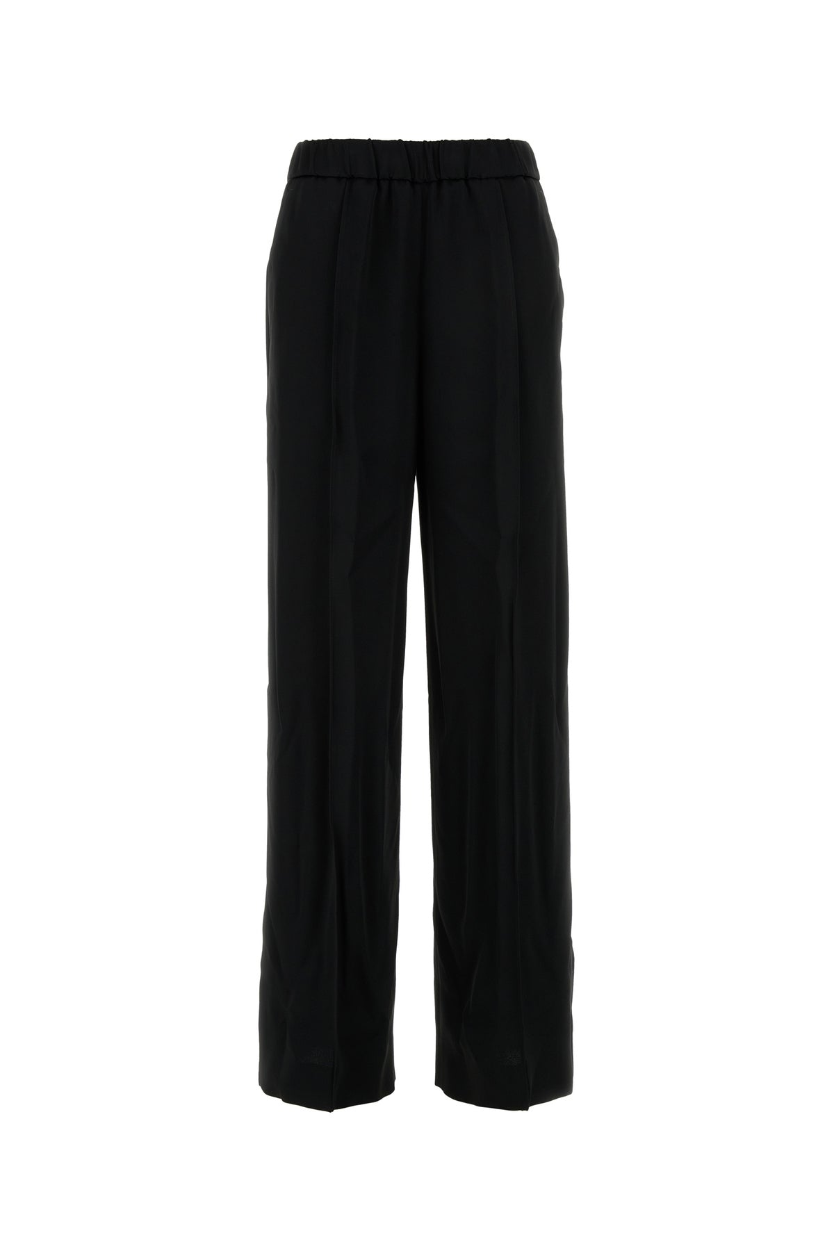 Jil Sander Pantalone dalla gamba ampia in raso nero