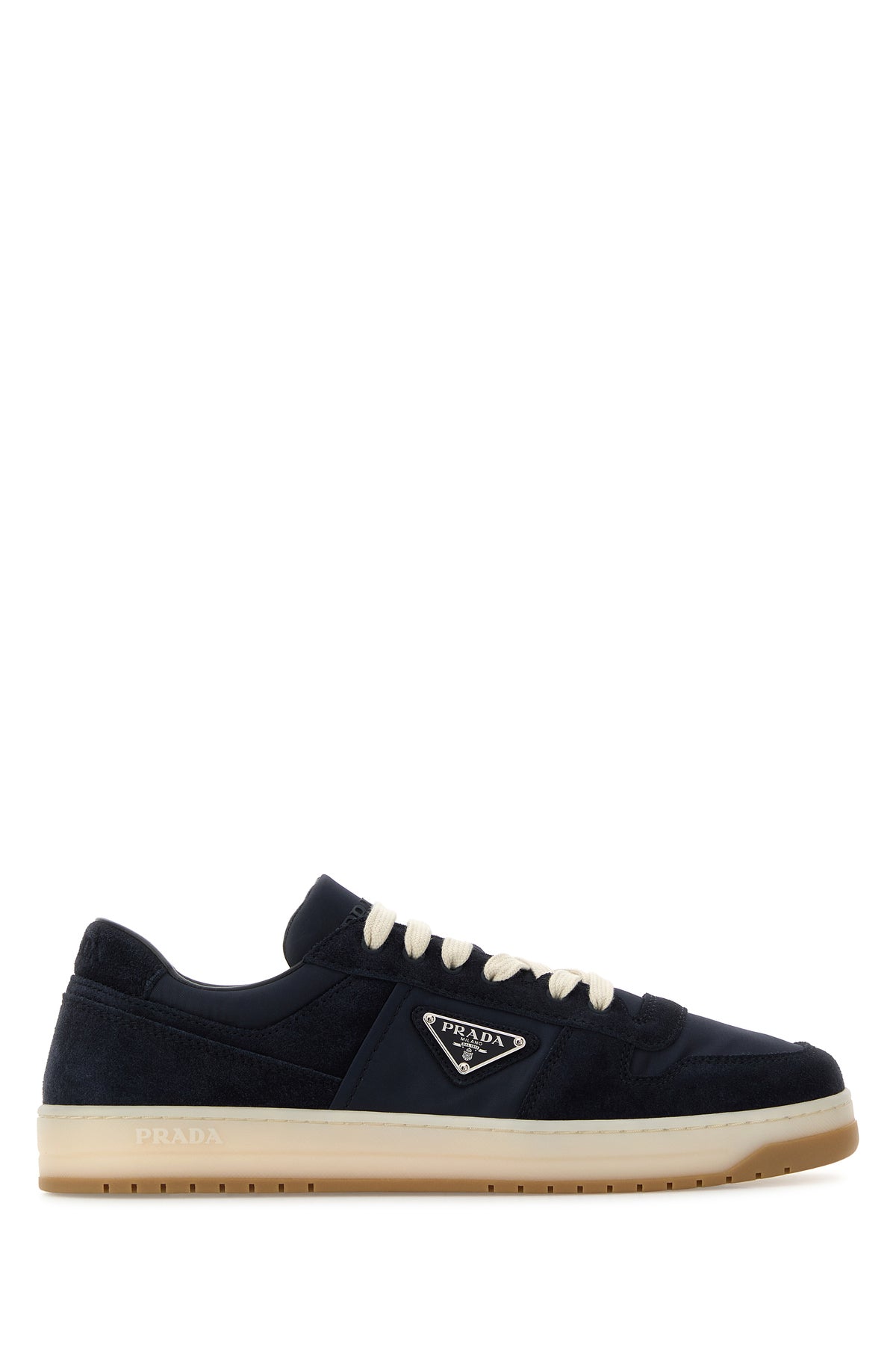 Prada Sneakers Downtown blu navy in tela e pelle scamosciata