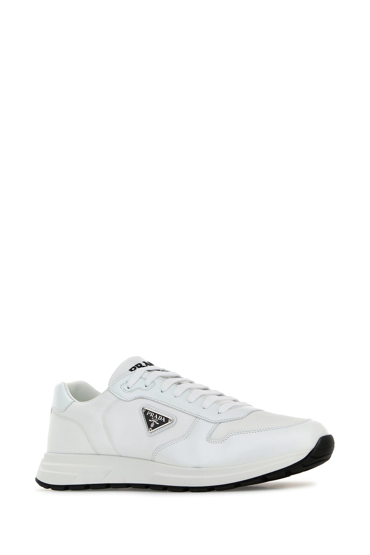 Prada Sneakers Prax 2.0 bianche in nylon e pelle, view 2