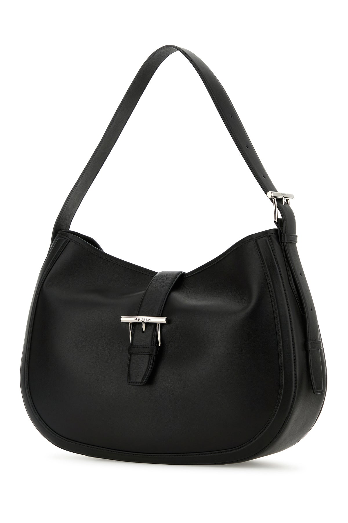 Alexander McQueen Borsa a spalla in pelle nera, view 2