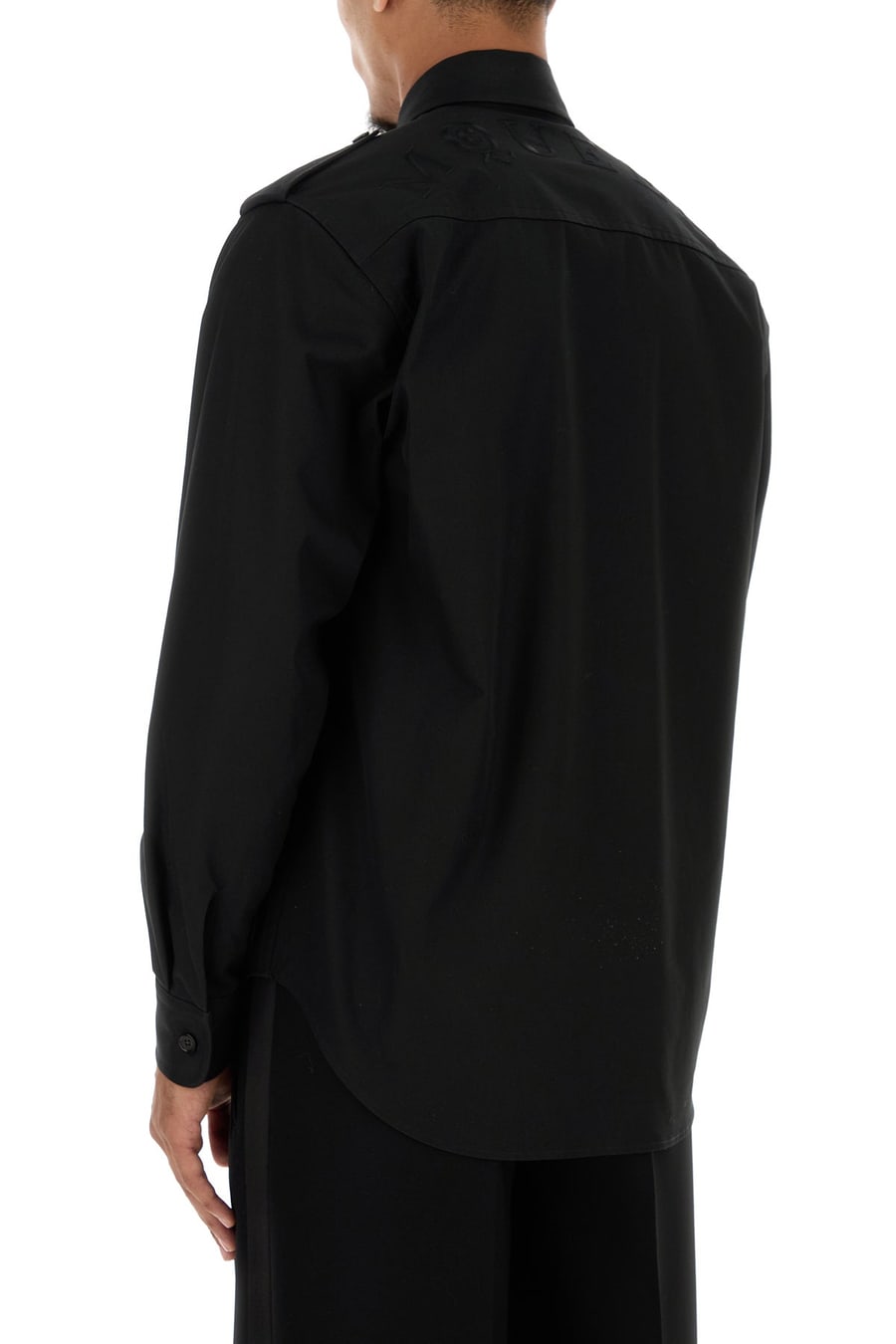 Alexander McQueen Camicia in cotone nero, view 4