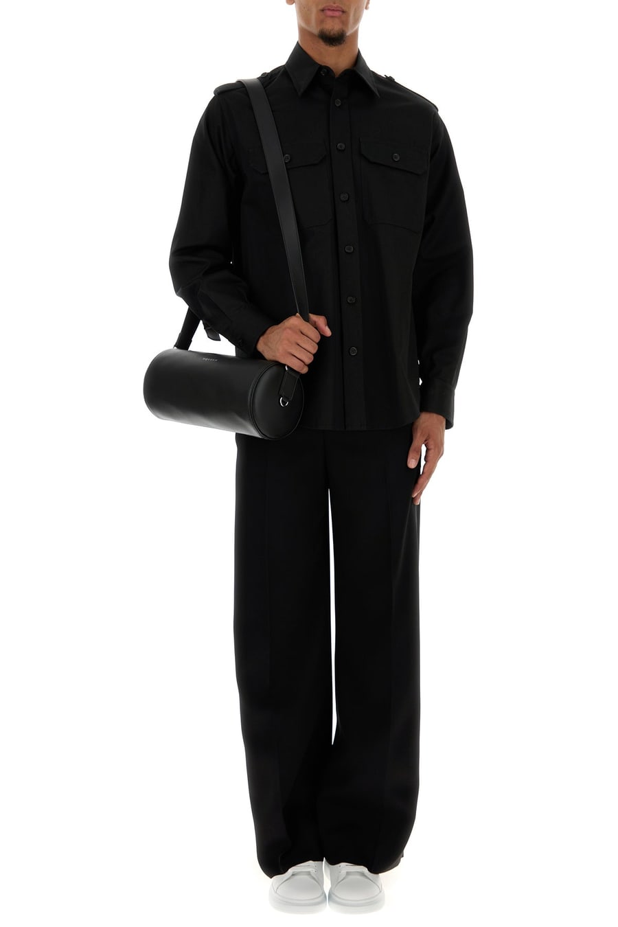 Alexander McQueen Camicia in cotone nero, view 6