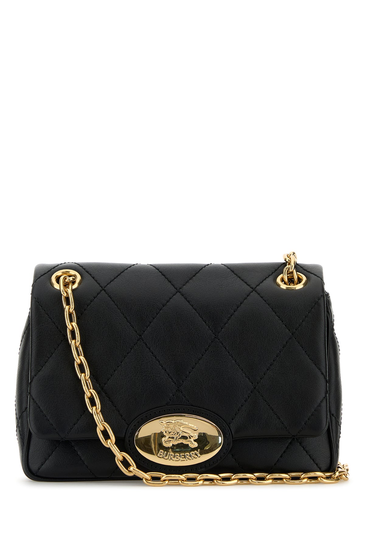 Burberry Borsa a spalla Strand piccola in pelle nera