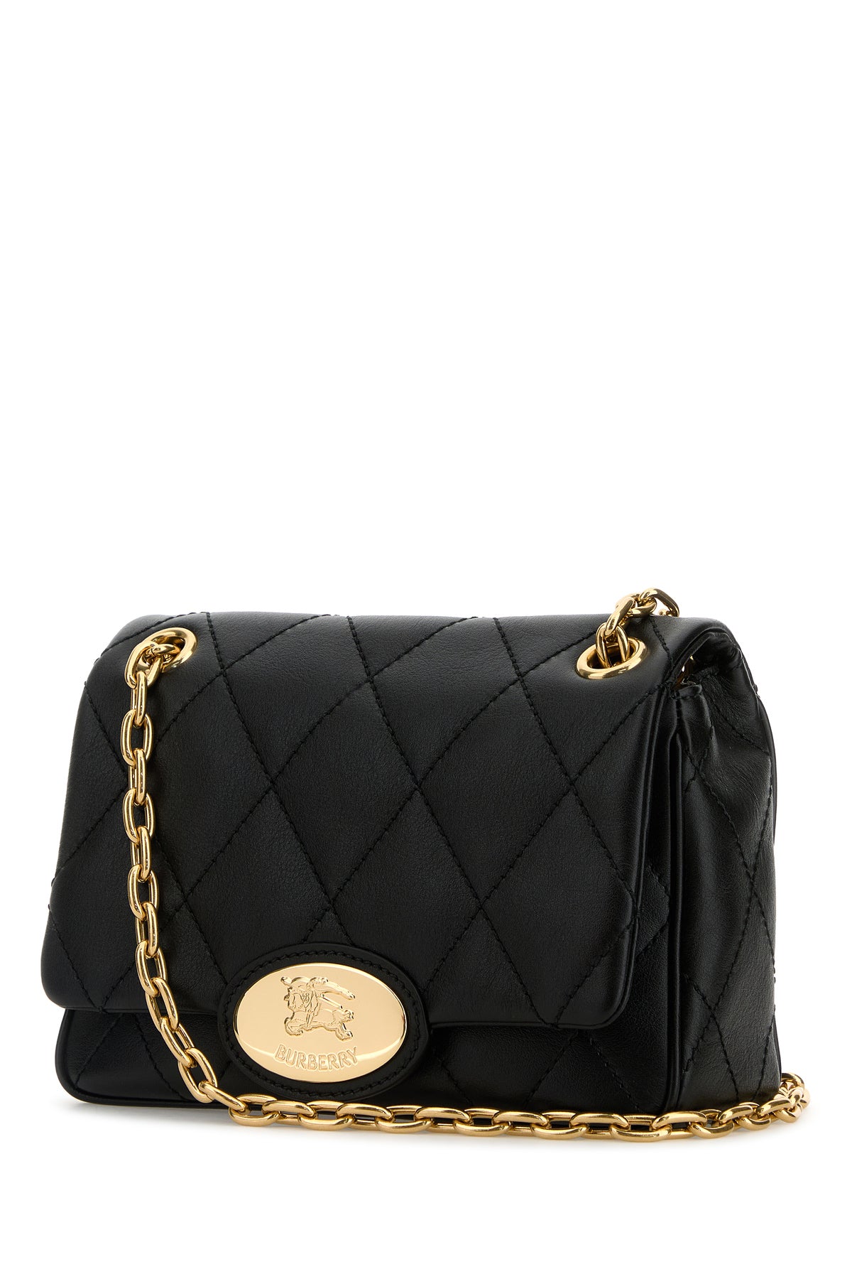 Burberry Borsa a spalla Strand piccola in pelle nera, view 2
