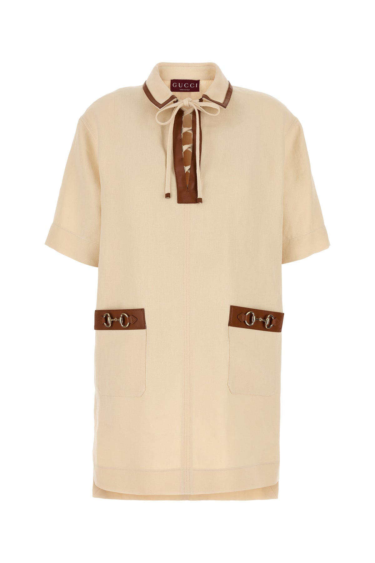 Gucci Mini abito in lino sabbia