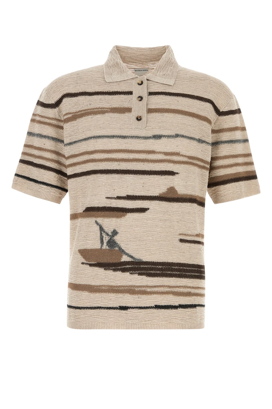 Bottega Veneta Polo in misto cotone ricamato