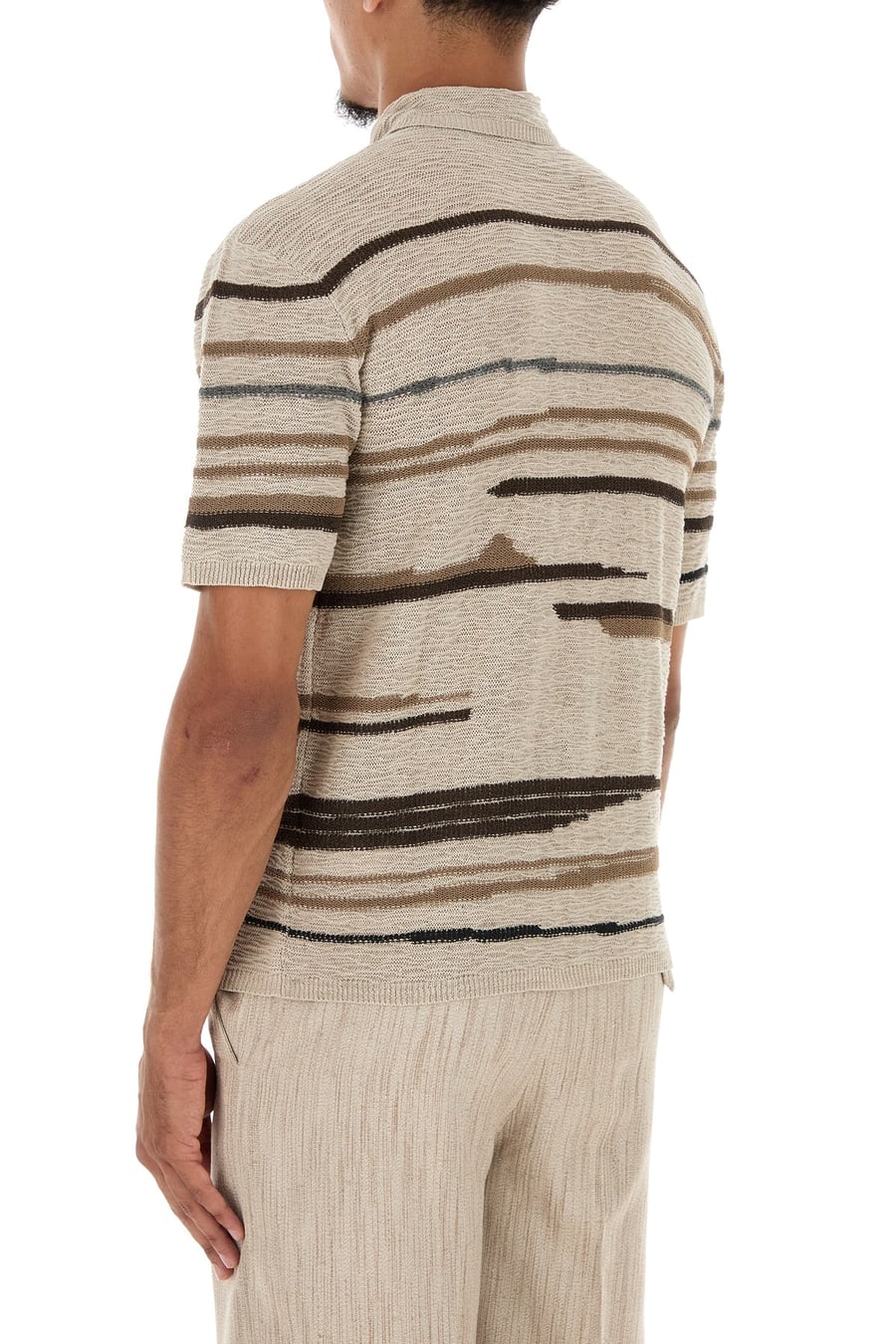Bottega Veneta Polo in misto cotone ricamato, view 4